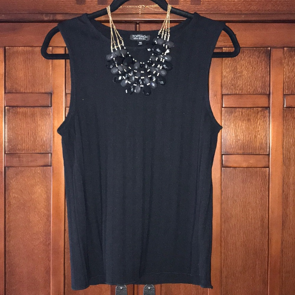 TOPSHOP blank ribbed tank